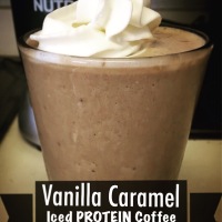 LOW-Calorie HIGH-Protein Vanilla Caramel Iced Coffee!
